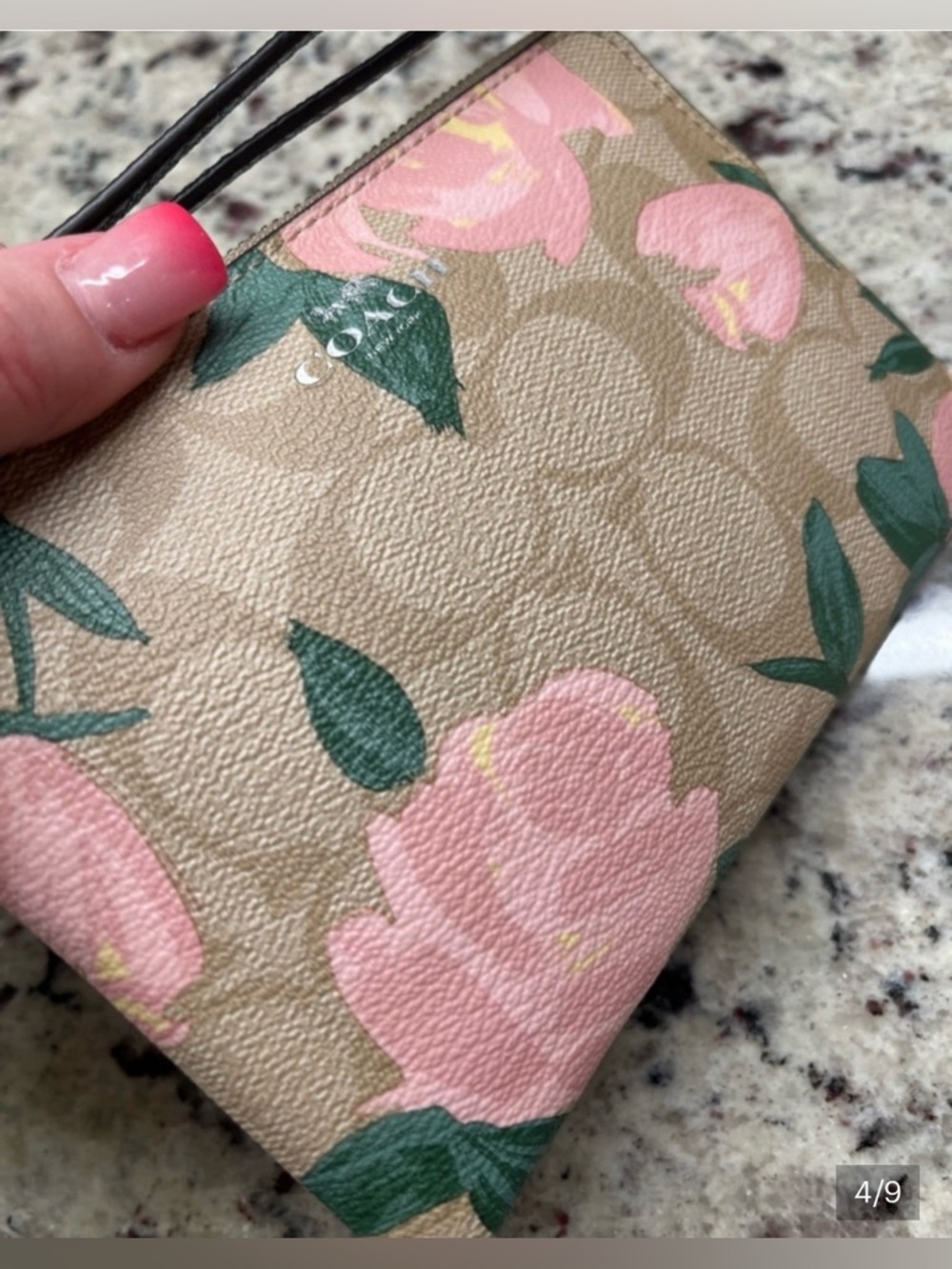 Coach Cameo Rose Print Wristlet NWOT - Picture 3 of 8